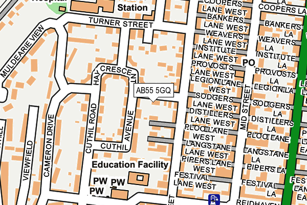 AB55 5GQ map - OS OpenMap – Local (Ordnance Survey) AB55 5GQ map - OS OpenMap – Local (Ordnance Survey)