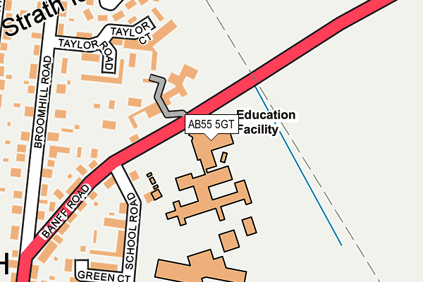 AB55 5GT map - OS OpenMap – Local (Ordnance Survey) AB55 5GT map - OS OpenMap – Local (Ordnance Survey)