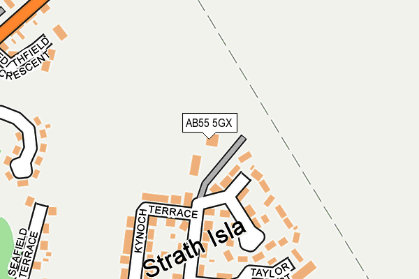 AB55 5GX map - OS OpenMap – Local (Ordnance Survey) AB55 5GX map - OS OpenMap – Local (Ordnance Survey)
