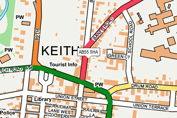 AB55 5HA map - OS OpenMap – Local (Ordnance Survey) AB55 5HA map - OS OpenMap – Local (Ordnance Survey)