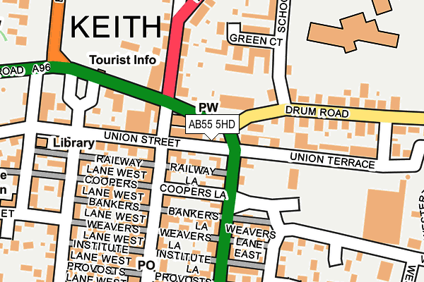 AB55 5HD map - OS OpenMap – Local (Ordnance Survey) AB55 5HD map - OS OpenMap – Local (Ordnance Survey)