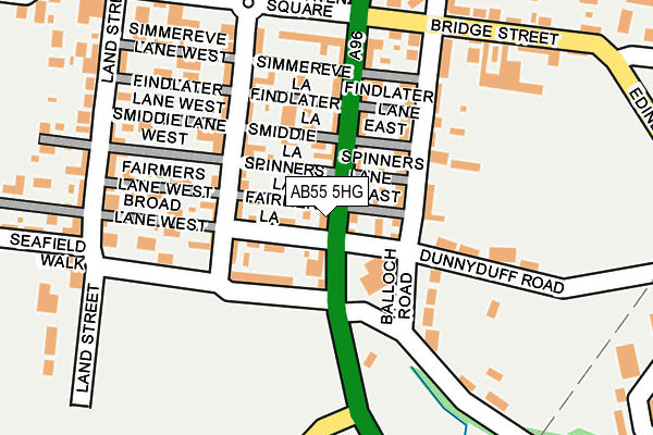 AB55 5HG map - OS OpenMap – Local (Ordnance Survey) AB55 5HG map - OS OpenMap – Local (Ordnance Survey)