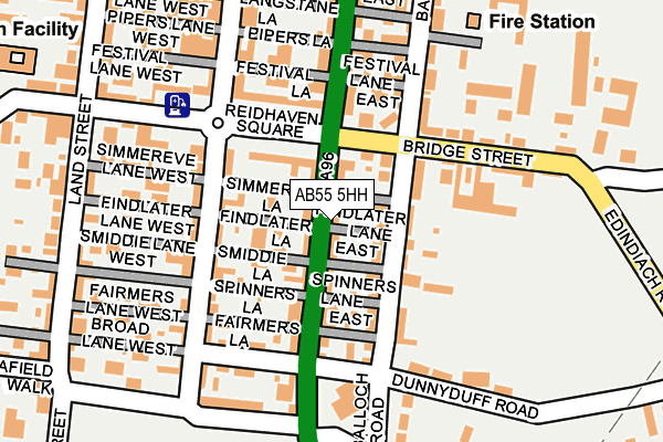 AB55 5HH map - OS OpenMap – Local (Ordnance Survey) AB55 5HH map - OS OpenMap – Local (Ordnance Survey)