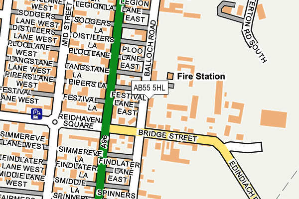 AB55 5HL map - OS OpenMap – Local (Ordnance Survey) AB55 5HL map - OS OpenMap – Local (Ordnance Survey)