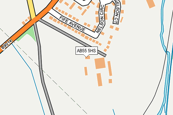 AB55 5HS map - OS OpenMap – Local (Ordnance Survey) AB55 5HS map - OS OpenMap – Local (Ordnance Survey)