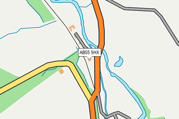 AB55 5HX map - OS OpenMap – Local (Ordnance Survey) AB55 5HX map - OS OpenMap – Local (Ordnance Survey)