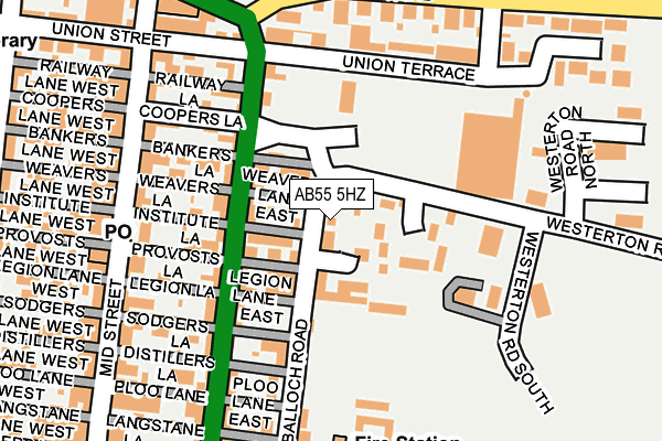 AB55 5HZ map - OS OpenMap – Local (Ordnance Survey) AB55 5HZ map - OS OpenMap – Local (Ordnance Survey)