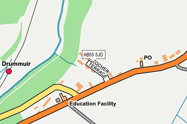 AB55 5JD map - OS OpenMap – Local (Ordnance Survey) AB55 5JD map - OS OpenMap – Local (Ordnance Survey)