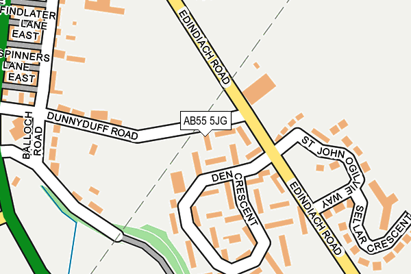 AB55 5JG map - OS OpenMap – Local (Ordnance Survey) AB55 5JG map - OS OpenMap – Local (Ordnance Survey)