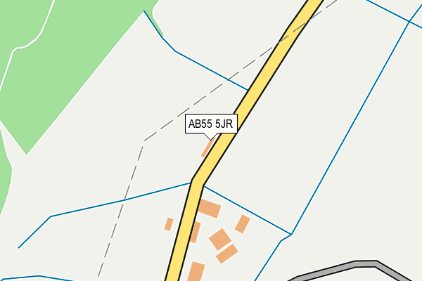 AB55 5JR map - OS OpenMap – Local (Ordnance Survey) AB55 5JR map - OS OpenMap – Local (Ordnance Survey)