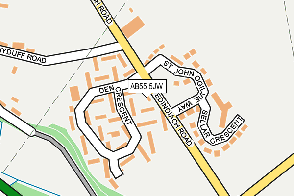 AB55 5JW map - OS OpenMap – Local (Ordnance Survey) AB55 5JW map - OS OpenMap – Local (Ordnance Survey)