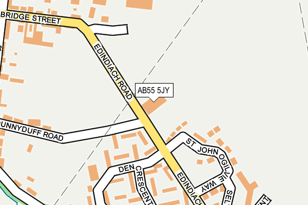 AB55 5JY map - OS OpenMap – Local (Ordnance Survey) AB55 5JY map - OS OpenMap – Local (Ordnance Survey)