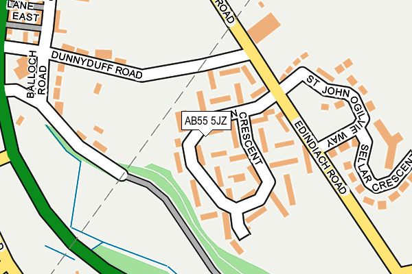 AB55 5JZ map - OS OpenMap – Local (Ordnance Survey) AB55 5JZ map - OS OpenMap – Local (Ordnance Survey)