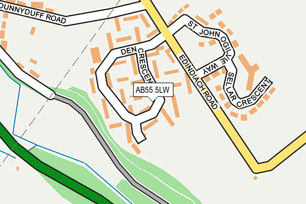 AB55 5LW map - OS OpenMap – Local (Ordnance Survey) AB55 5LW map - OS OpenMap – Local (Ordnance Survey)