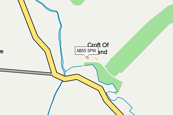 AB55 5PW map - OS OpenMap – Local (Ordnance Survey) AB55 5PW map - OS OpenMap – Local (Ordnance Survey)
