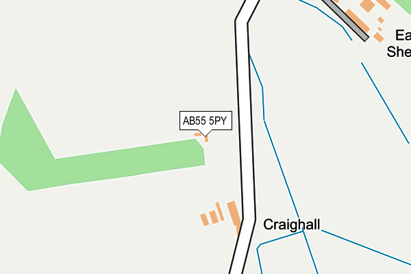 AB55 5PY map - OS OpenMap – Local (Ordnance Survey) AB55 5PY map - OS OpenMap – Local (Ordnance Survey)