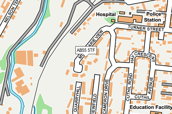 AB55 5TF map - OS OpenMap – Local (Ordnance Survey) AB55 5TF map - OS OpenMap – Local (Ordnance Survey)
