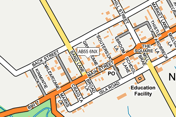 AB55 6NX map - OS OpenMap – Local (Ordnance Survey) AB55 6NX map - OS OpenMap – Local (Ordnance Survey)