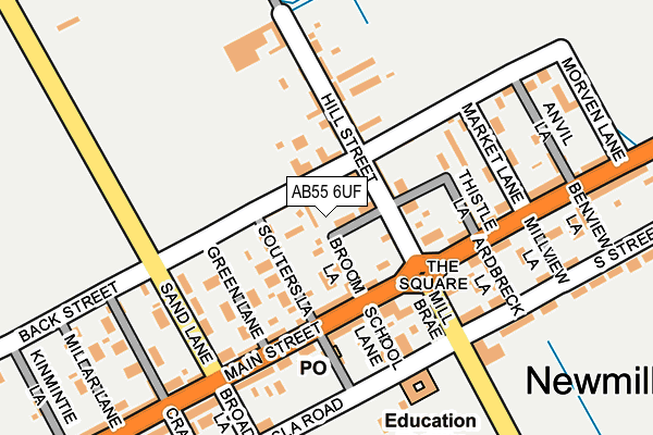 AB55 6UF map - OS OpenMap – Local (Ordnance Survey) AB55 6UF map - OS OpenMap – Local (Ordnance Survey)