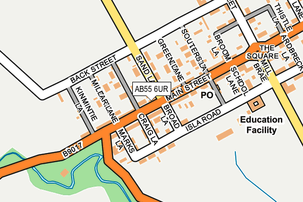 AB55 6UR map - OS OpenMap – Local (Ordnance Survey) AB55 6UR map - OS OpenMap – Local (Ordnance Survey)