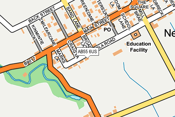 AB55 6US map - OS OpenMap – Local (Ordnance Survey) AB55 6US map - OS OpenMap – Local (Ordnance Survey)