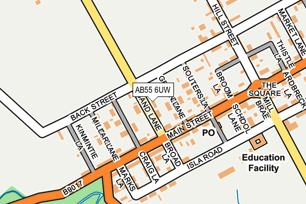 AB55 6UW map - OS OpenMap – Local (Ordnance Survey) AB55 6UW map - OS OpenMap – Local (Ordnance Survey)