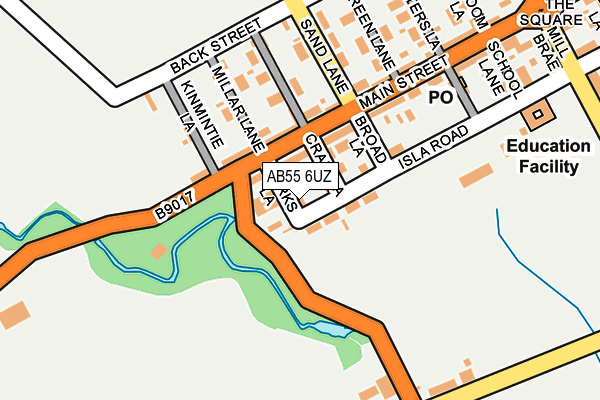 AB55 6UZ map - OS OpenMap – Local (Ordnance Survey) AB55 6UZ map - OS OpenMap – Local (Ordnance Survey)