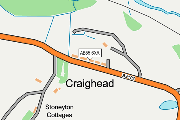 AB55 6XR map - OS OpenMap – Local (Ordnance Survey)