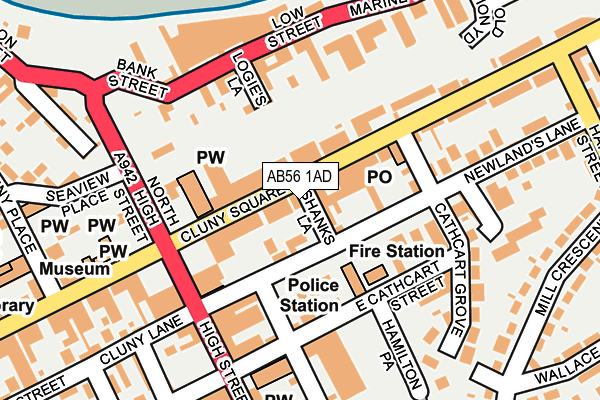 AB56 1AD map - OS OpenMap – Local (Ordnance Survey) AB56 1AD map - OS OpenMap – Local (Ordnance Survey)
