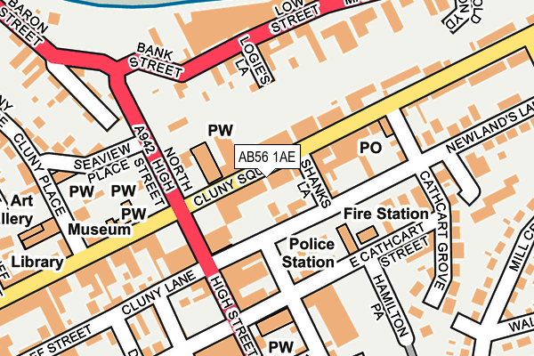 AB56 1AE map - OS OpenMap – Local (Ordnance Survey) AB56 1AE map - OS OpenMap – Local (Ordnance Survey)