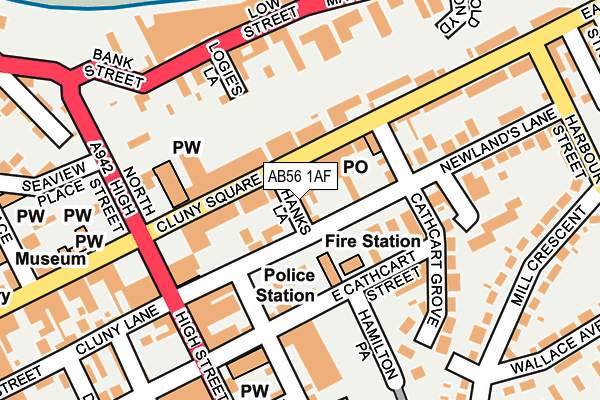 AB56 1AF map - OS OpenMap – Local (Ordnance Survey) AB56 1AF map - OS OpenMap – Local (Ordnance Survey)