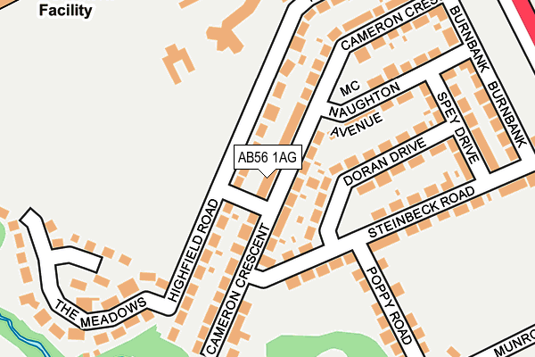 AB56 1AG map - OS OpenMap – Local (Ordnance Survey) AB56 1AG map - OS OpenMap – Local (Ordnance Survey)