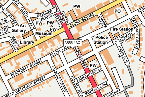 AB56 1AQ map - OS OpenMap – Local (Ordnance Survey) AB56 1AQ map - OS OpenMap – Local (Ordnance Survey)