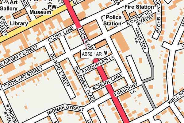AB56 1AR map - OS OpenMap – Local (Ordnance Survey) AB56 1AR map - OS OpenMap – Local (Ordnance Survey)