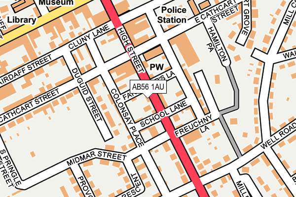 AB56 1AU map - OS OpenMap – Local (Ordnance Survey) AB56 1AU map - OS OpenMap – Local (Ordnance Survey)