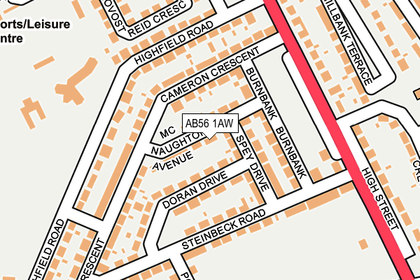 AB56 1AW map - OS OpenMap – Local (Ordnance Survey) AB56 1AW map - OS OpenMap – Local (Ordnance Survey)