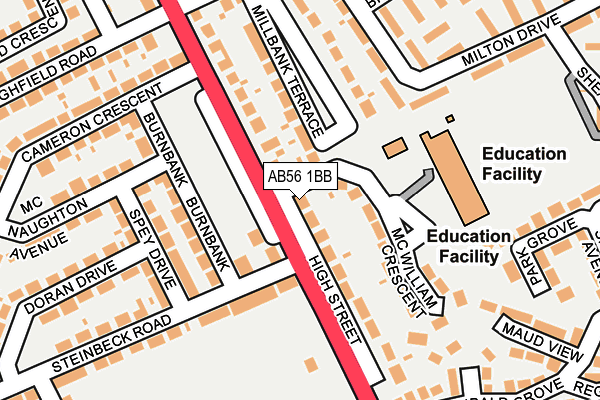 AB56 1BB map - OS OpenMap – Local (Ordnance Survey) AB56 1BB map - OS OpenMap – Local (Ordnance Survey)