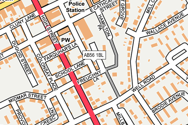 AB56 1BL map - OS OpenMap – Local (Ordnance Survey) AB56 1BL map - OS OpenMap – Local (Ordnance Survey)