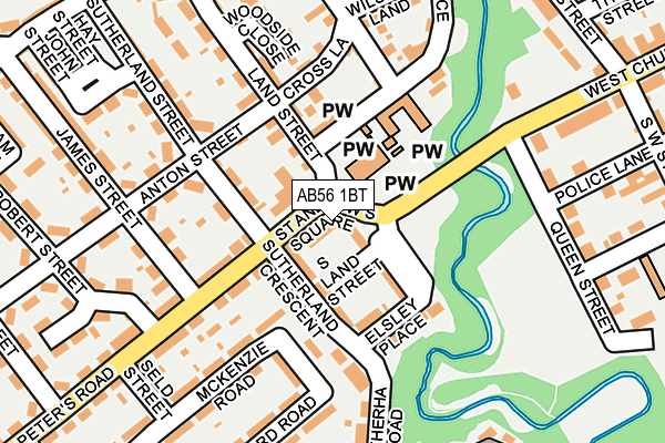 AB56 1BT map - OS OpenMap – Local (Ordnance Survey) AB56 1BT map - OS OpenMap – Local (Ordnance Survey)