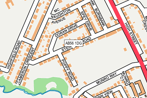 AB56 1DG map - OS OpenMap – Local (Ordnance Survey) AB56 1DG map - OS OpenMap – Local (Ordnance Survey)