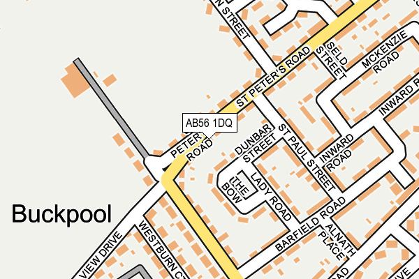 AB56 1DQ map - OS OpenMap – Local (Ordnance Survey) AB56 1DQ map - OS OpenMap – Local (Ordnance Survey)
