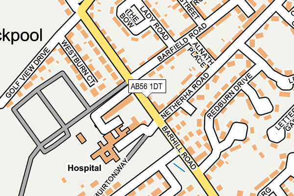 AB56 1DT map - OS OpenMap – Local (Ordnance Survey) AB56 1DT map - OS OpenMap – Local (Ordnance Survey)