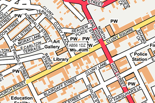 AB56 1DZ map - OS OpenMap – Local (Ordnance Survey) AB56 1DZ map - OS OpenMap – Local (Ordnance Survey)