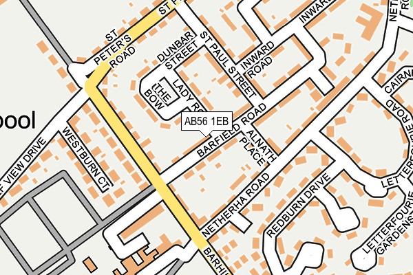 AB56 1EB map - OS OpenMap – Local (Ordnance Survey) AB56 1EB map - OS OpenMap – Local (Ordnance Survey)