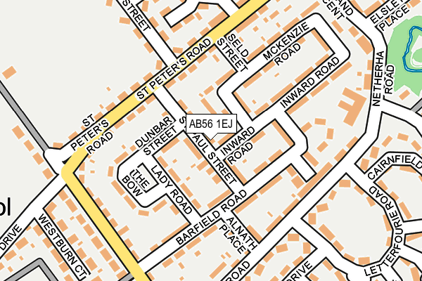 AB56 1EJ map - OS OpenMap – Local (Ordnance Survey) AB56 1EJ map - OS OpenMap – Local (Ordnance Survey)