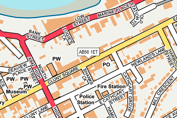 AB56 1ET map - OS OpenMap – Local (Ordnance Survey) AB56 1ET map - OS OpenMap – Local (Ordnance Survey)