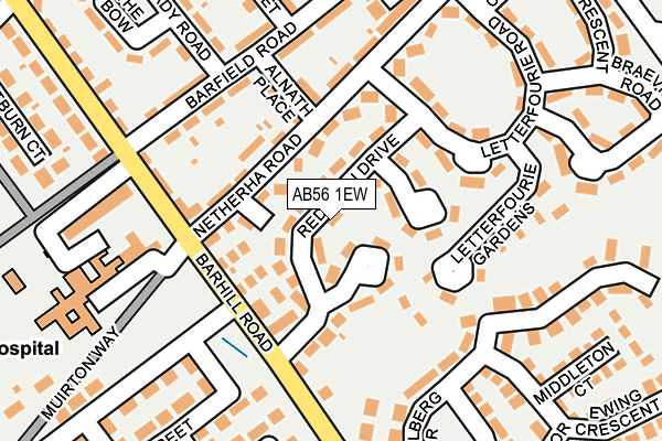 AB56 1EW map - OS OpenMap – Local (Ordnance Survey) AB56 1EW map - OS OpenMap – Local (Ordnance Survey)