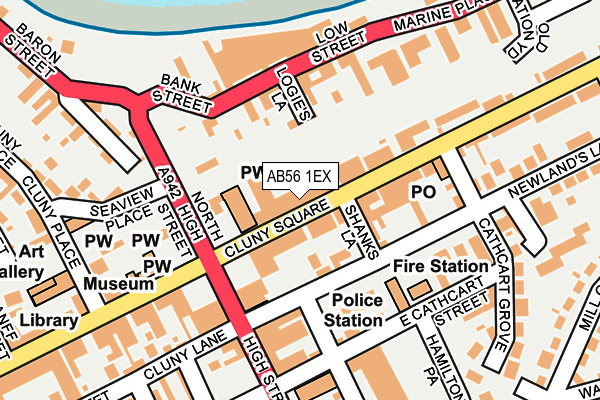 AB56 1EX map - OS OpenMap – Local (Ordnance Survey) AB56 1EX map - OS OpenMap – Local (Ordnance Survey)