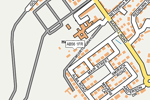 AB56 1FR map - OS OpenMap – Local (Ordnance Survey) AB56 1FR map - OS OpenMap – Local (Ordnance Survey)
