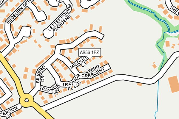 AB56 1FZ map - OS OpenMap – Local (Ordnance Survey) AB56 1FZ map - OS OpenMap – Local (Ordnance Survey)